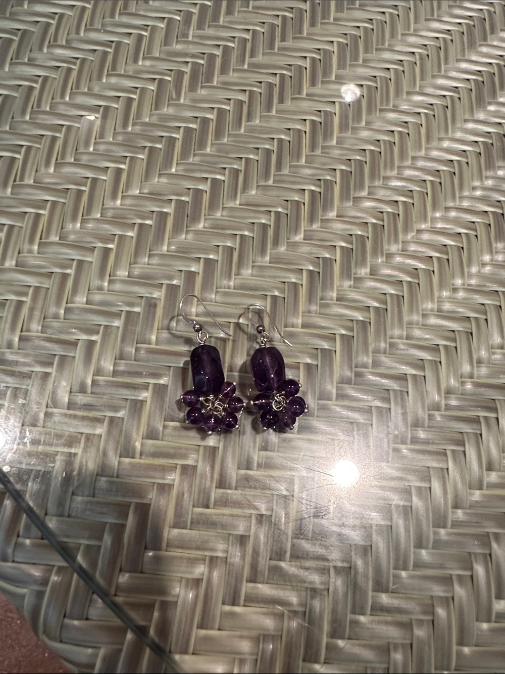 Jay King Purple Clustered Drop Earrings